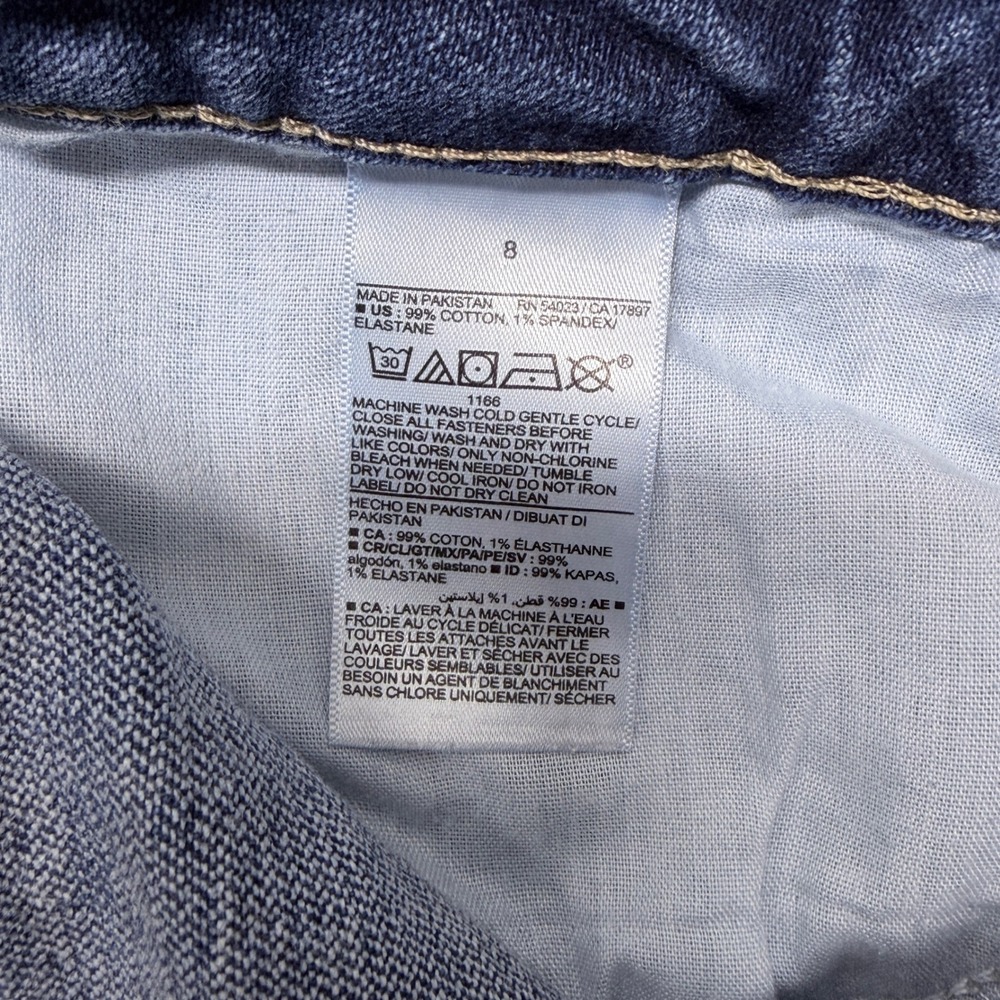 Old Navy OG Straight High Rise Distressed Raw Hem Button Fly Jeans Size 8 - Picture 4 of 9